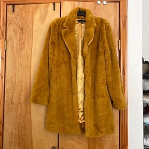 Mustard fur coat